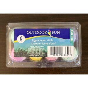 NIP Outdoor Fun Chalk It Up Egg-Shaped Chalk 8 Piece Outside Play Kids Sidewalk